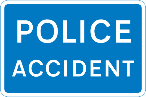 Police Accident road sign
