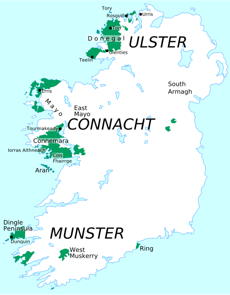 Map of Irish-speaking areas of Ireland