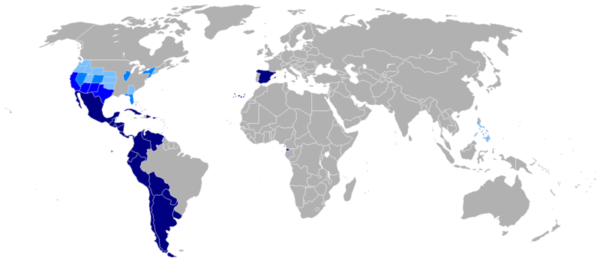 Map of the Hispanophone world
