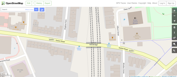 OpenStreetMap view of part of East Bristol