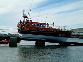 Swanage lifeboat on slipway