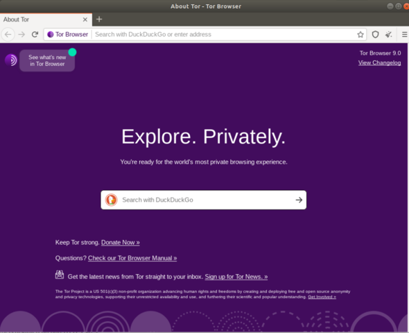 Tor Browser running on Ubuntu Linux