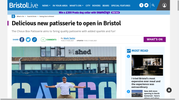 Headline reads: Delicious new patisserie to open in Bristol