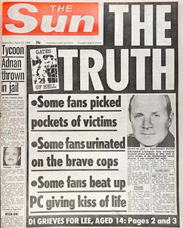 The infamous The Truth Sun front page