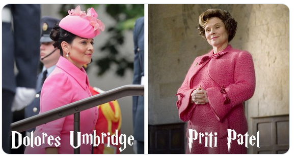 Lookalikes - Dolores Umbridge and Priti Patel aka Priti Awful