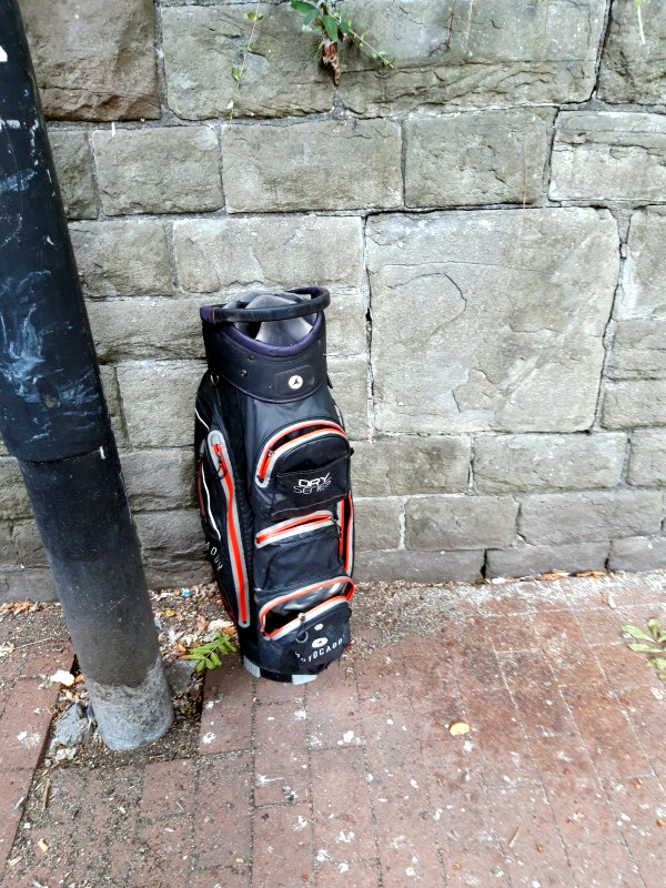 Fly-tipped golf bag