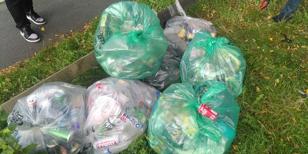 The haul of litter and recyclables