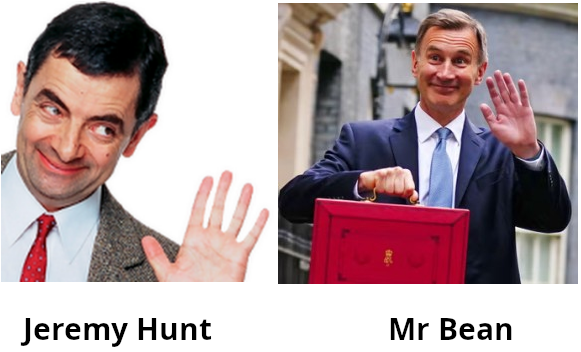 Private Eye style lookalike featuring Mr Bean and Jeremy Hunt