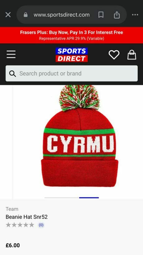 Bobble hat featuring wording Cyrmu instead of Cymru