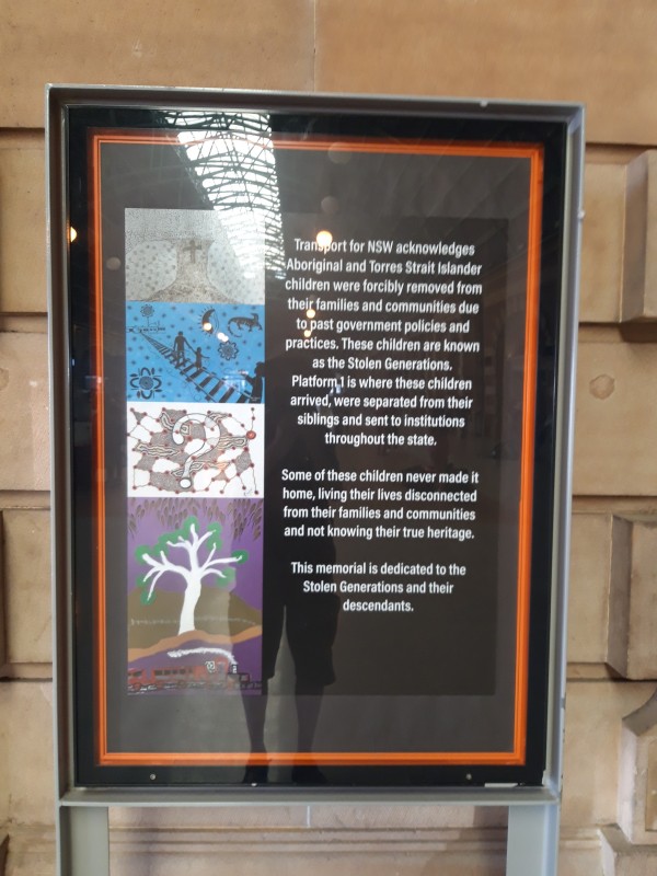 Memorial to Stolen Generations at Sydney Central railway station