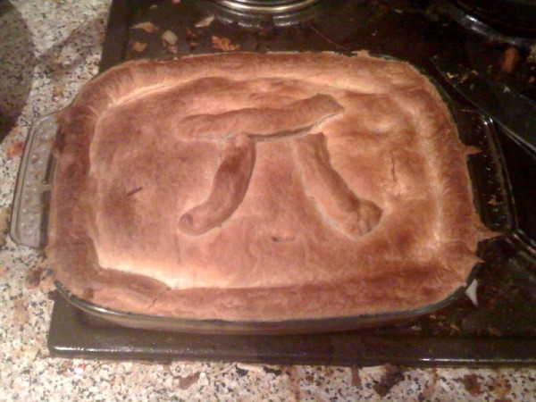 Steak and ale pie complete with Pi