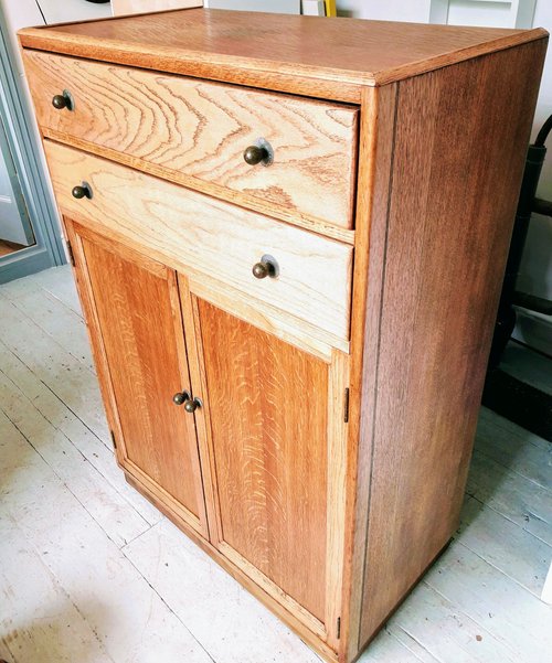 After - chest following repair, strip, refinish