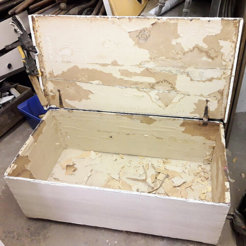 Before - a storage chest needed repair
