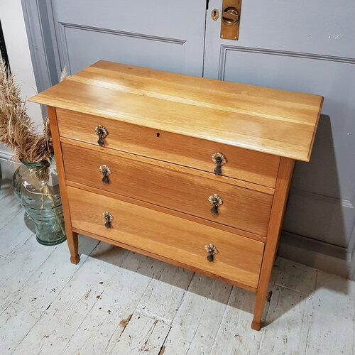 after shot - restored chest of drawers in a natural oak finish