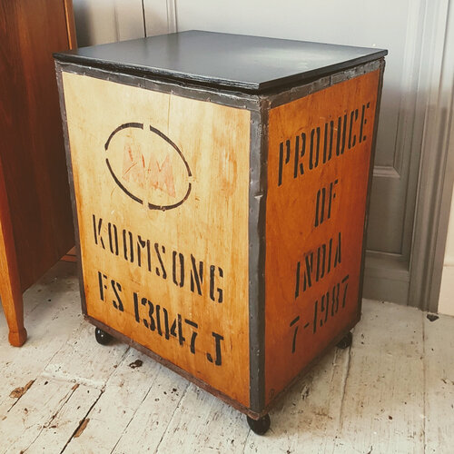 After - made into a storage box on casters