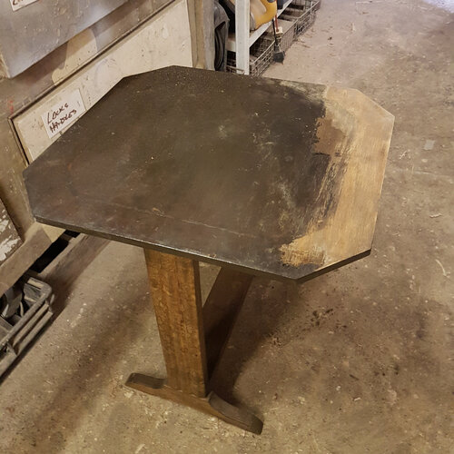 Before - a treasured family  table with damaged surface