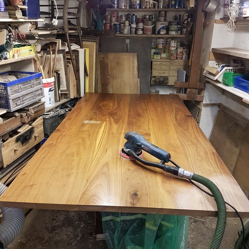 Before - varnished table