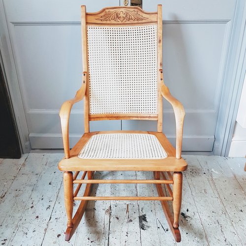 After shot - restored rocking chair with new cane seat