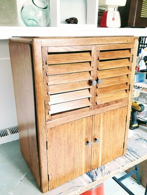 After - storage unit repaired, stripped and refinish